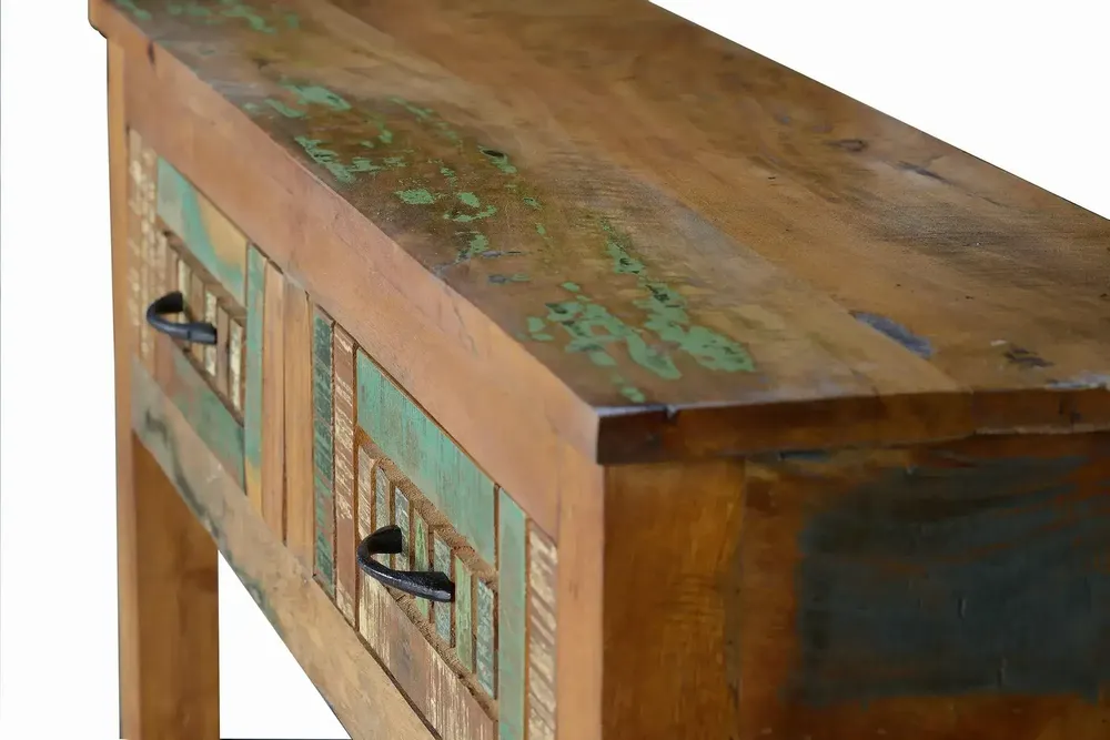 Console table - Exclusive console in multicolored recycled wood - GINER Y COLOMER