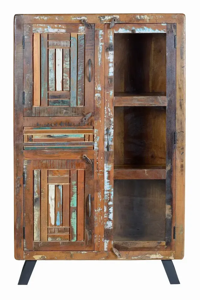 Sideboards - Mango wood display case and multicolored metal legs - GINER Y COLOMER