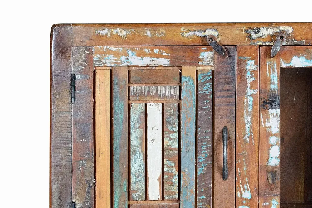 Sideboards - Mango wood display case and multicolored metal legs - GINER Y COLOMER