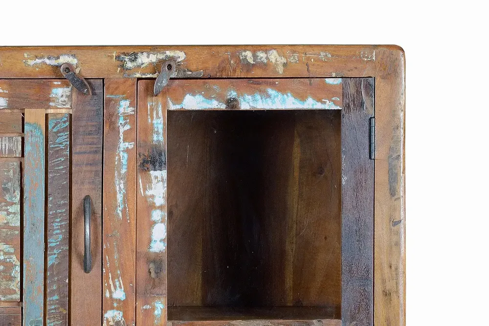 Sideboards - Mango wood display case and multicolored metal legs - GINER Y COLOMER