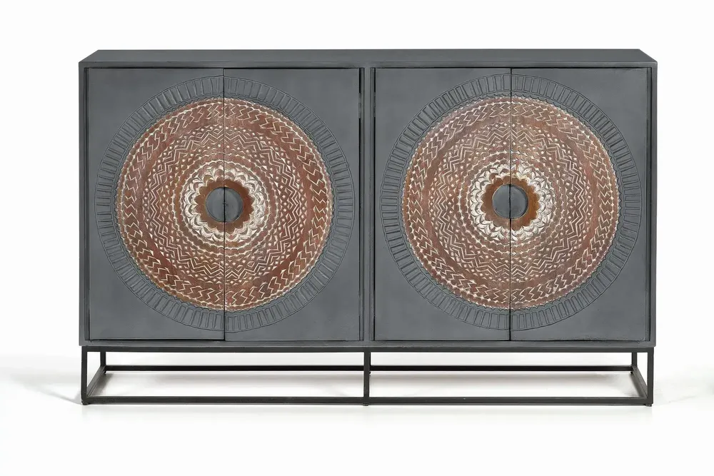 Sideboards - Sideboard in mango wood and metal legs - GINER Y COLOMER