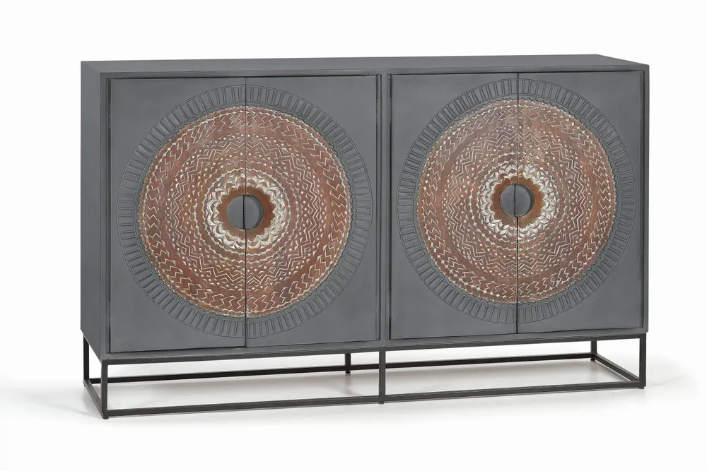 Sideboards - Sideboard in mango wood and metal legs - GINER Y COLOMER