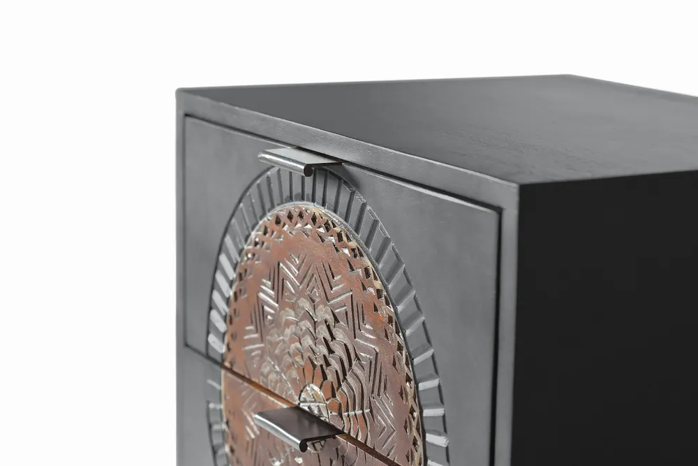 Chests of drawers - Mango wood chest of drawers and gray and brown metal legs - GINER Y COLOMER