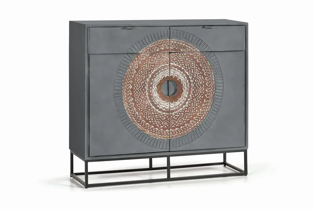 Chests of drawers - Mango wood chest of drawers and gray and brown metal legs - GINER Y COLOMER