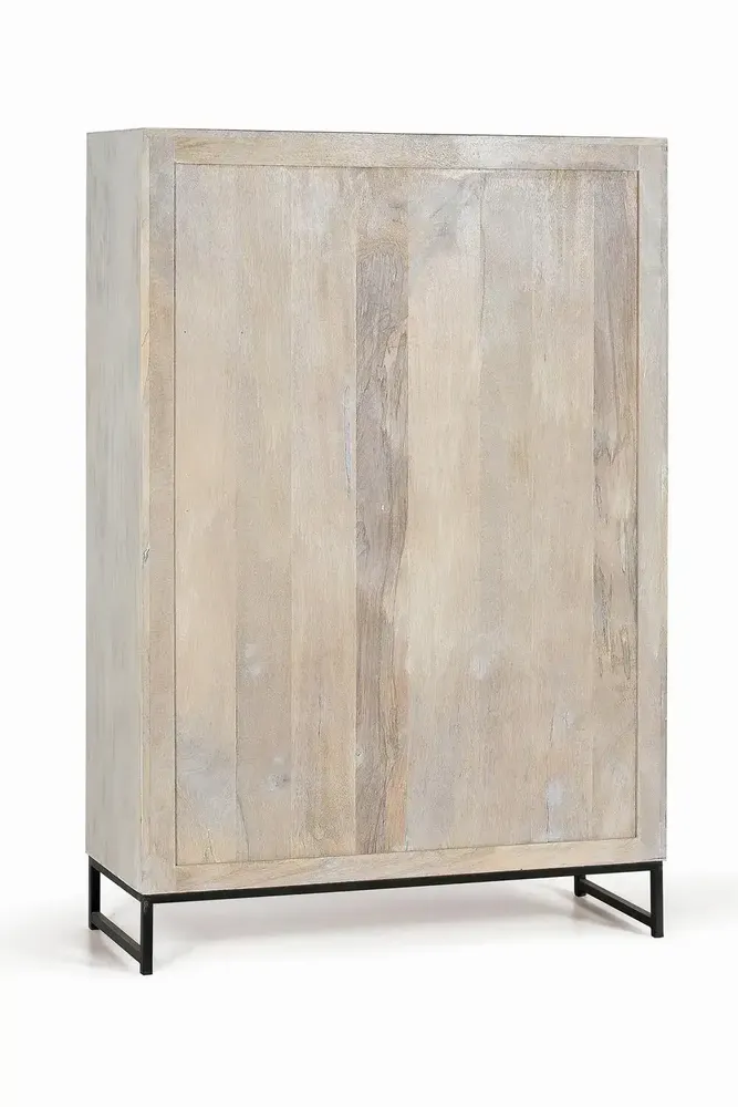 Sideboards - Mango wood display case and aged white metal legs - GINER Y COLOMER