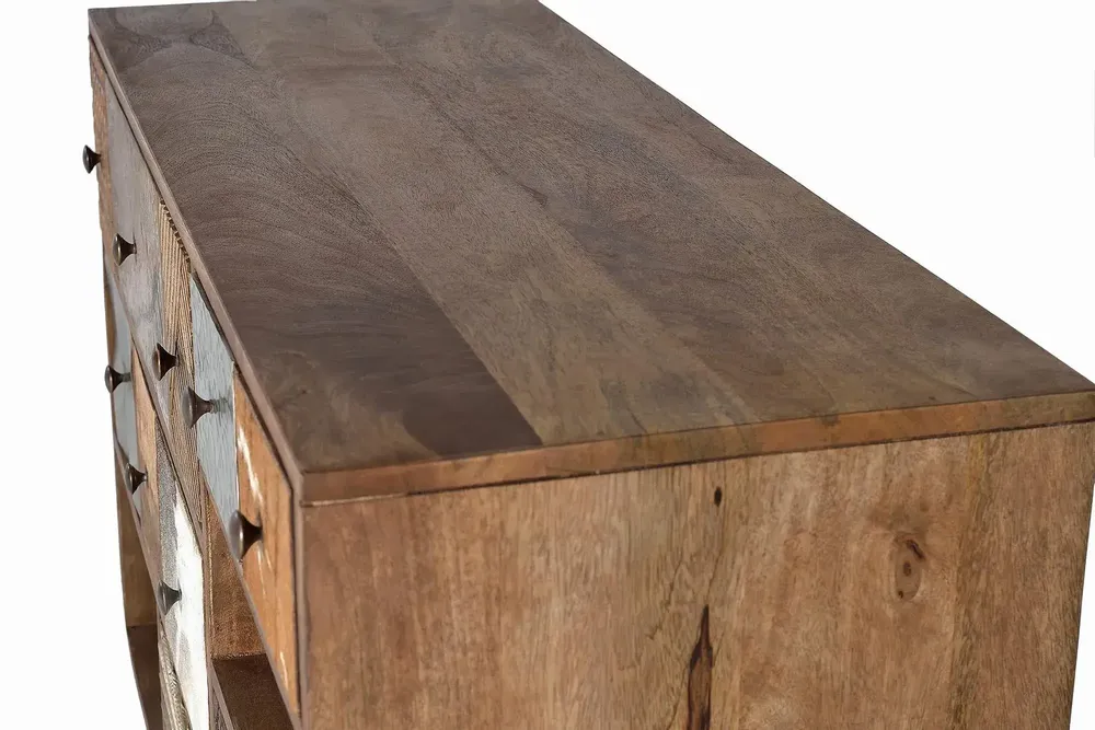 Chests of drawers - Mango wood chest of drawers with drawers in different textures - GINER Y COLOMER