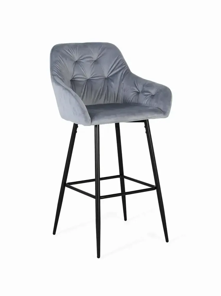 Tabourets - Ensemble de deux tabourets recouverts de velours et structure en métal - GINER Y COLOMER
