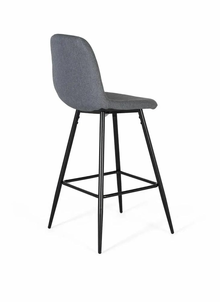 Tabourets - Ensemble de quatre tabourets recouverts de tissu gris - GINER Y COLOMER