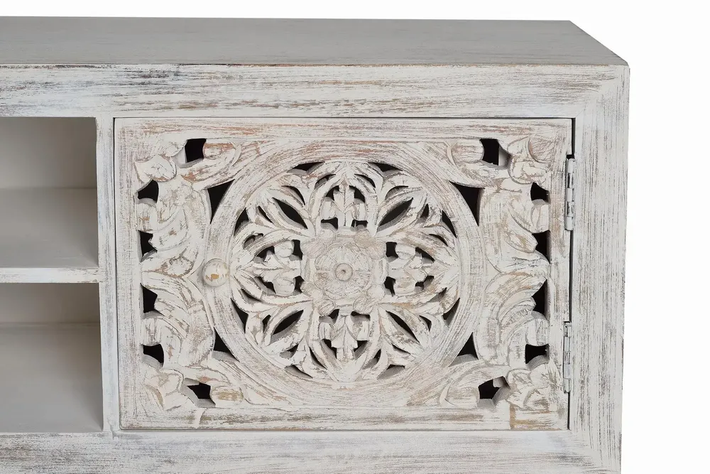 TV stands - TV cabinet in carved mango wood and metal - GINER Y COLOMER