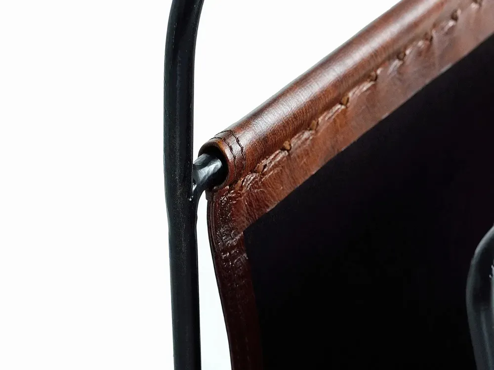 Caskets and boxes - Leather and metal magazine rack - GINER Y COLOMER