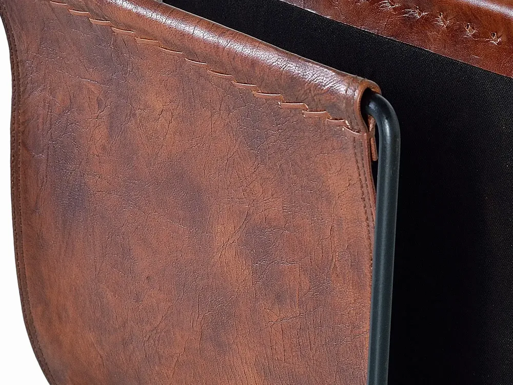 Caskets and boxes - Leather and metal magazine rack - GINER Y COLOMER