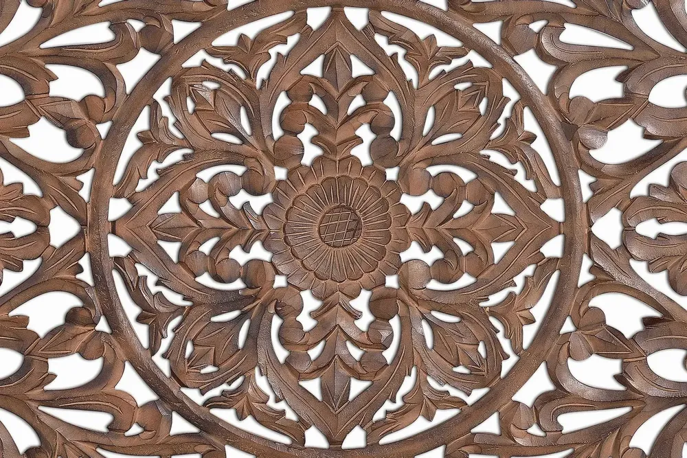 Lits - Tête de lit sculpté à la main marron antique - GINER Y COLOMER