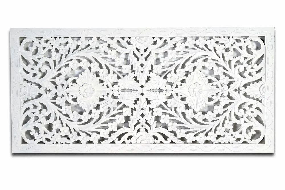 Beds - Antique White Hand Carved Headboard - GINER Y COLOMER