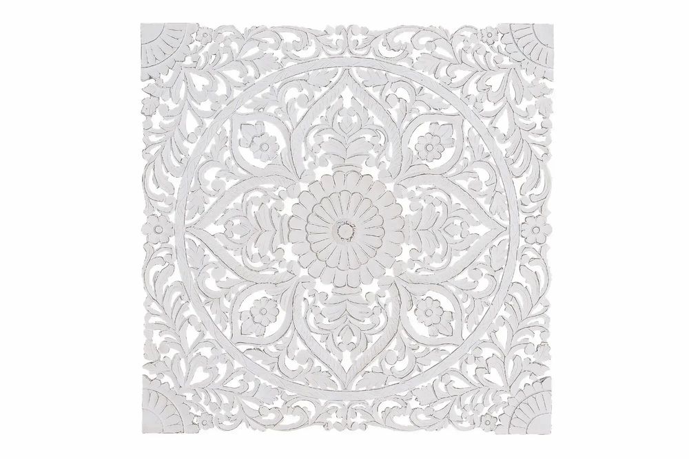 Beds - Antique White Hand Carved Headboard - GINER Y COLOMER