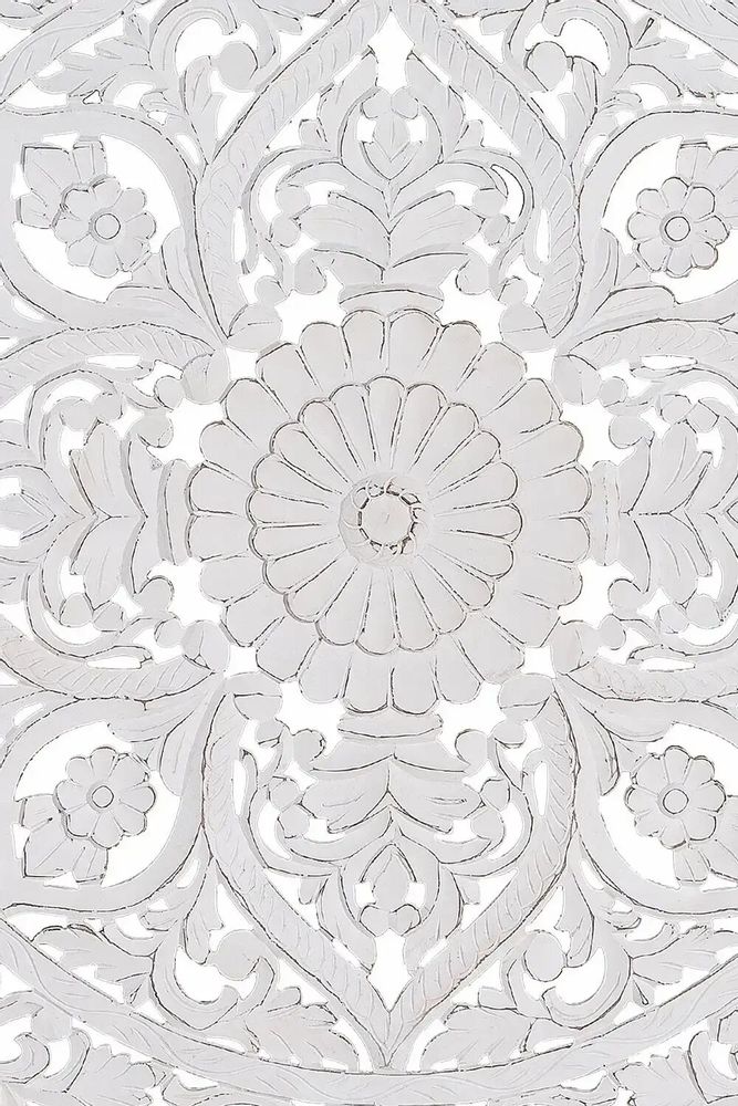 Beds - Antique White Hand Carved Headboard - GINER Y COLOMER
