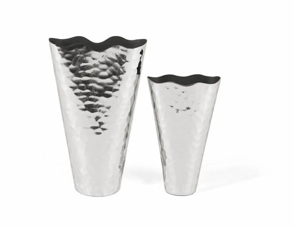 Vases - Set of two aluminum vases with a glossy finish - GINER Y COLOMER