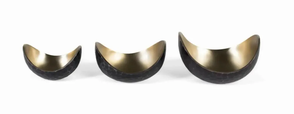 Vases - Set of three decorative gold metal bowls - GINER Y COLOMER