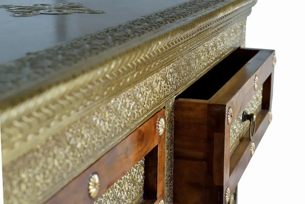 Chests of drawers - Acacia wood, ceramic and bronze chest of drawers - GINER Y COLOMER