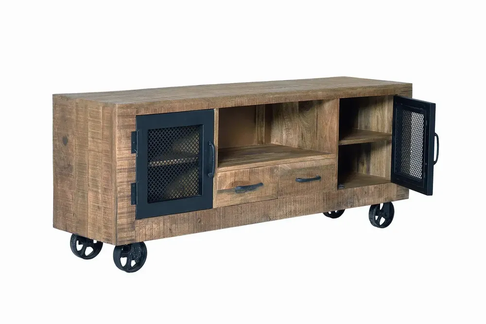 TV stands - TV cabinet in mango wood and natural metal - GINER Y COLOMER