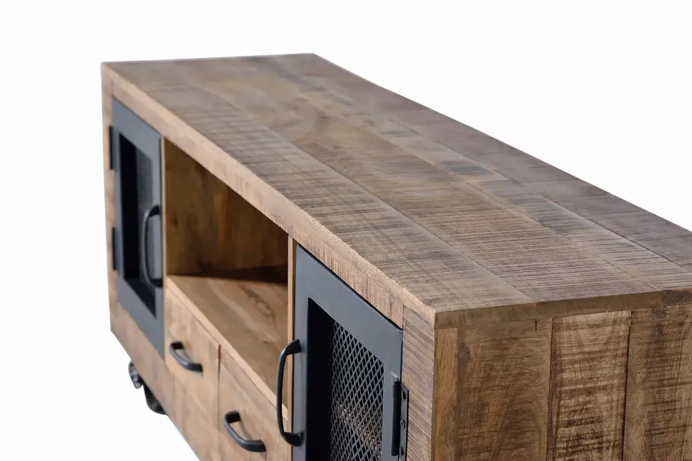 TV stands - TV cabinet in mango wood and natural metal - GINER Y COLOMER