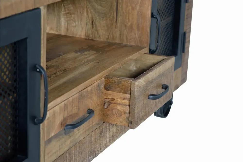 TV stands - TV cabinet in mango wood and natural metal - GINER Y COLOMER