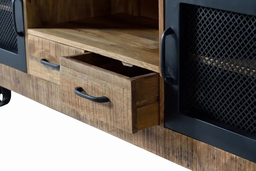 TV stands - TV cabinet in mango wood and natural metal - GINER Y COLOMER