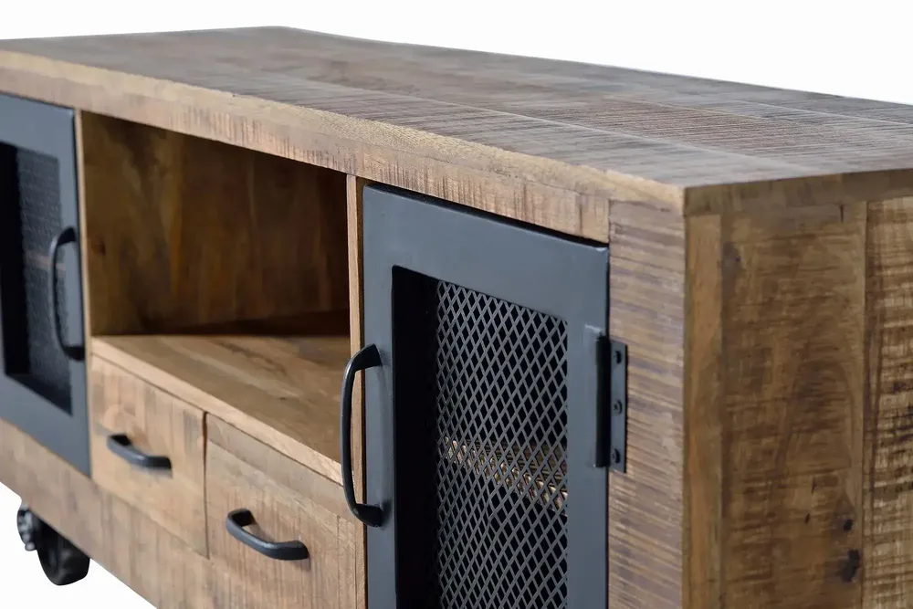 TV stands - TV cabinet in mango wood and natural metal - GINER Y COLOMER