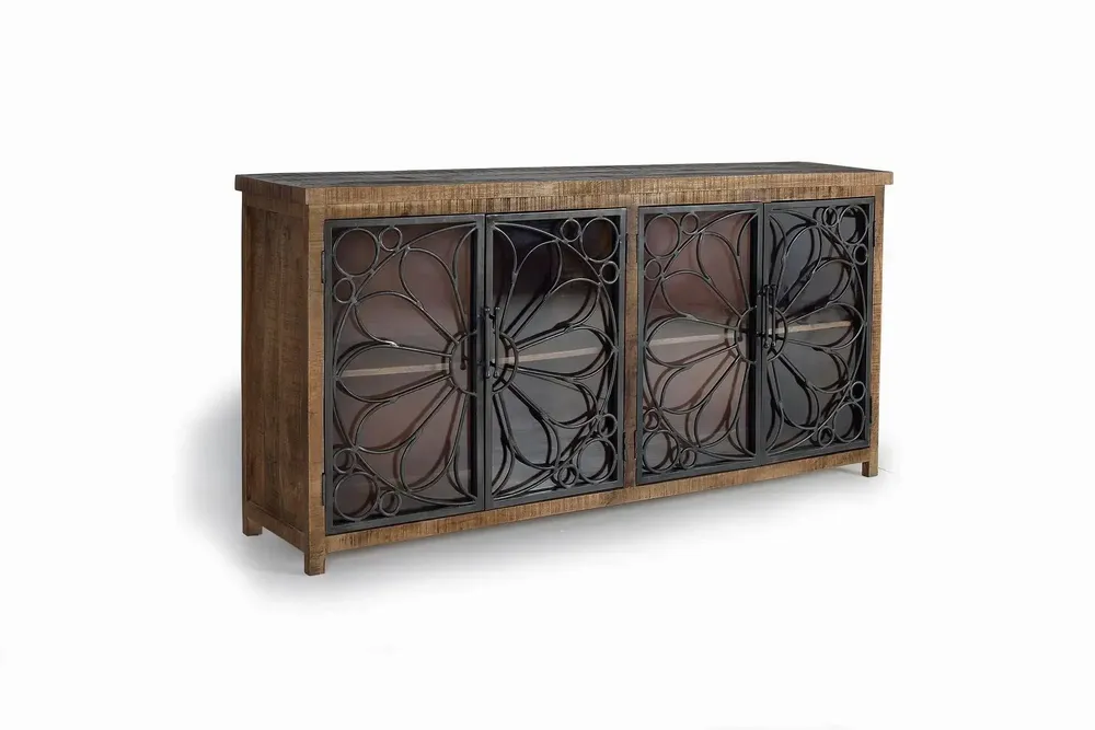 Sideboards - Sideboard in mango wood and black metal - GINER Y COLOMER