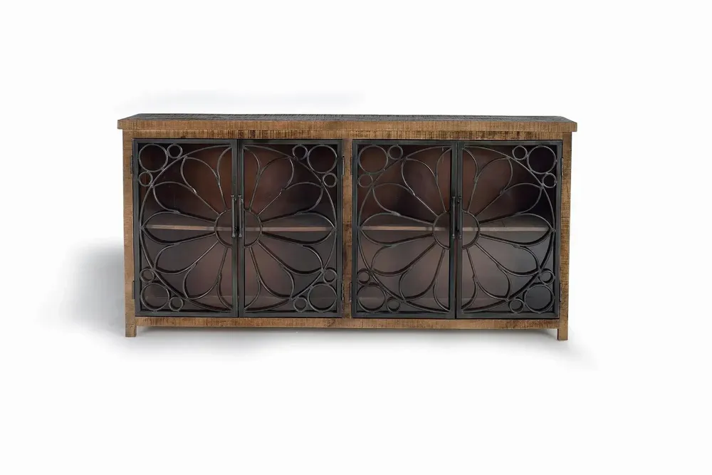 Sideboards - Sideboard in mango wood and black metal - GINER Y COLOMER