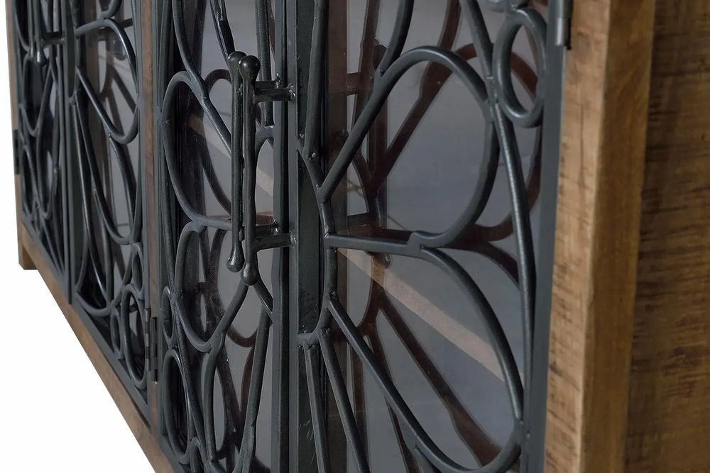 Sideboards - Sideboard in mango wood and black metal - GINER Y COLOMER