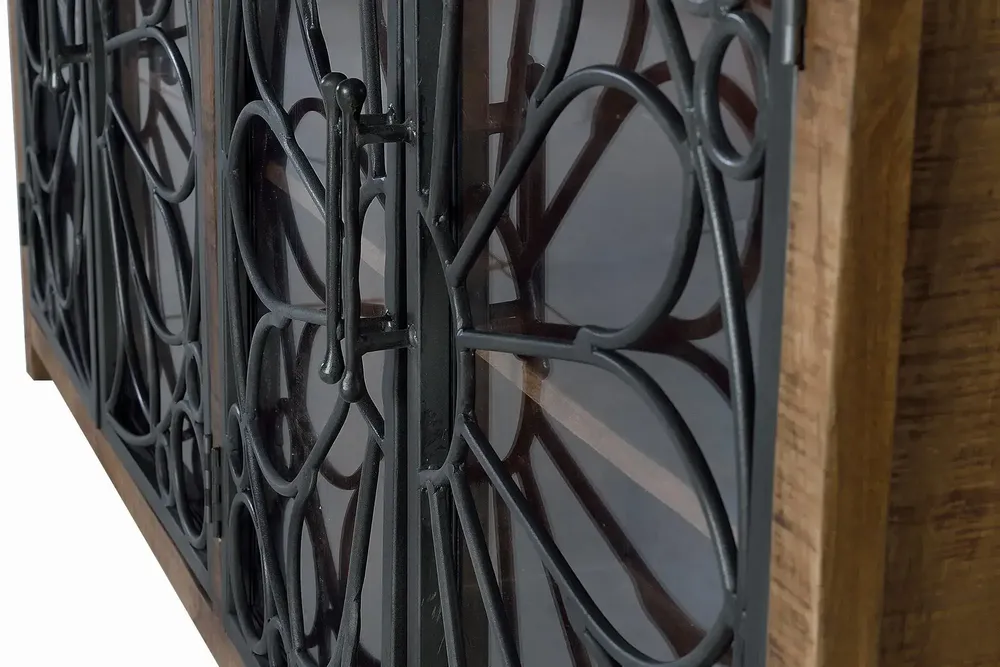 Sideboards - Sideboard in mango wood and black metal - GINER Y COLOMER