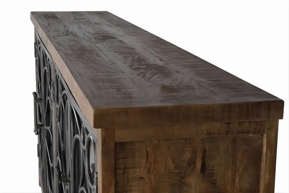 Sideboards - Sideboard in mango wood and black metal - GINER Y COLOMER