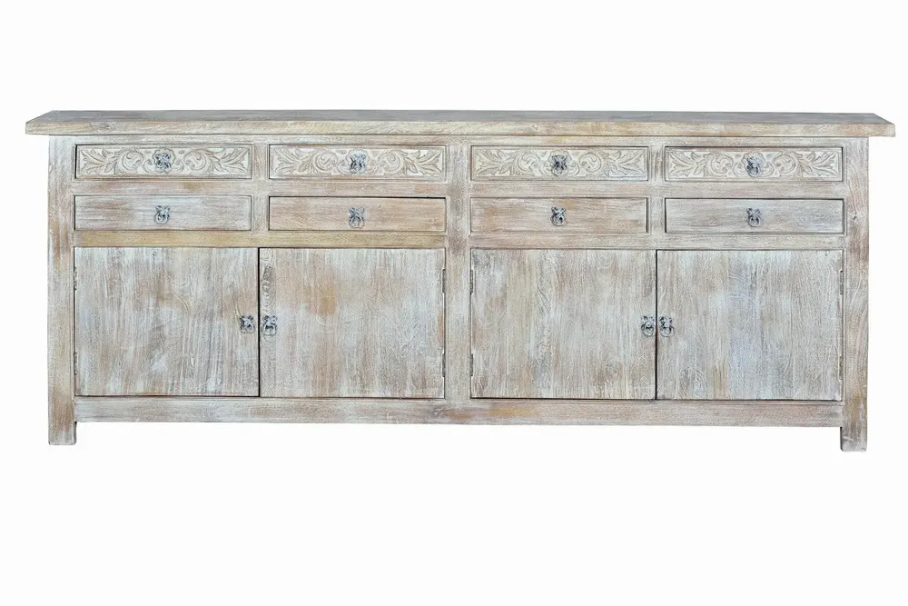 Sideboards - Sideboard in aged white mango wood - GINER Y COLOMER