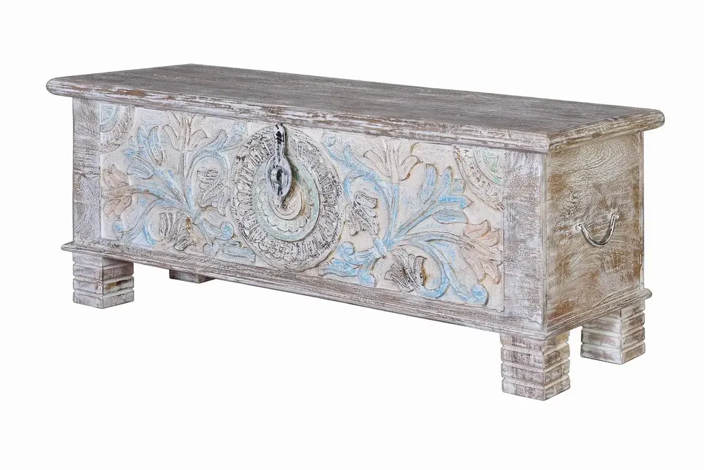 Boîtes de rangement - Coffre en bois de manguier aux couleurs pastel - GINER Y COLOMER