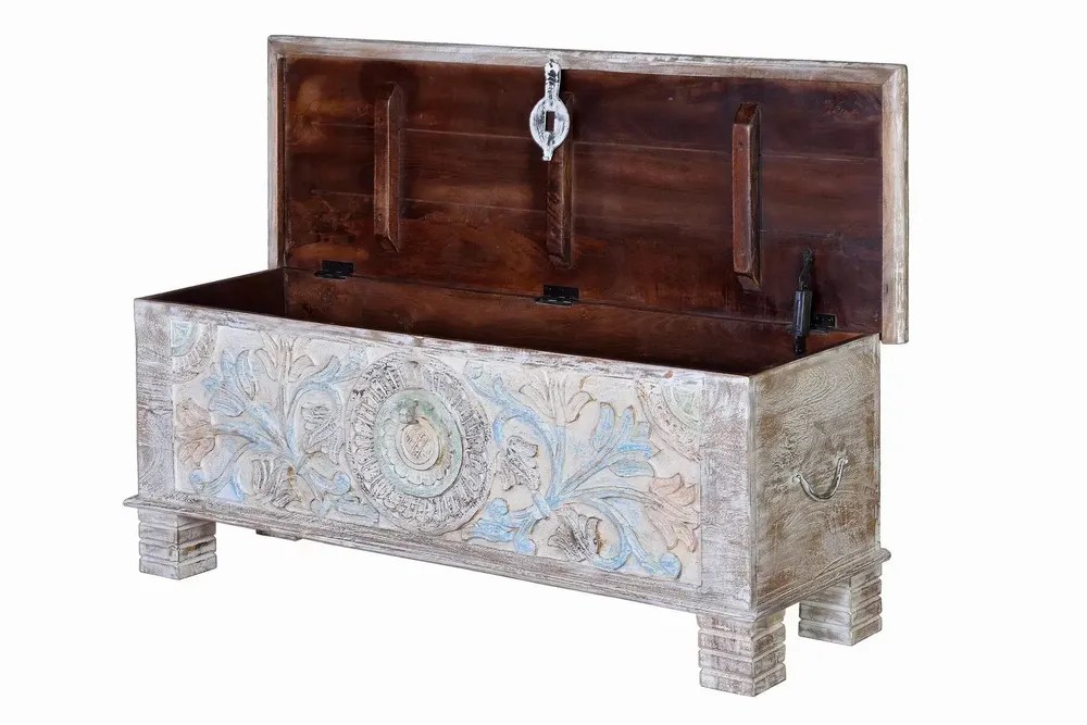 Boîtes de rangement - Coffre en bois de manguier aux couleurs pastel - GINER Y COLOMER