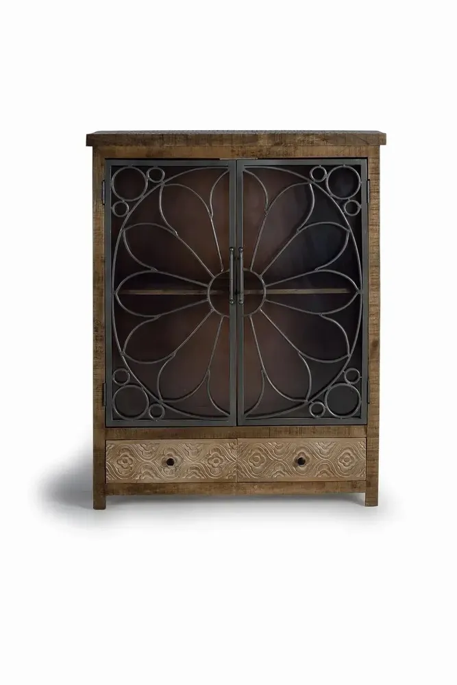 Sideboards - Aged brown mango wood display case - GINER Y COLOMER