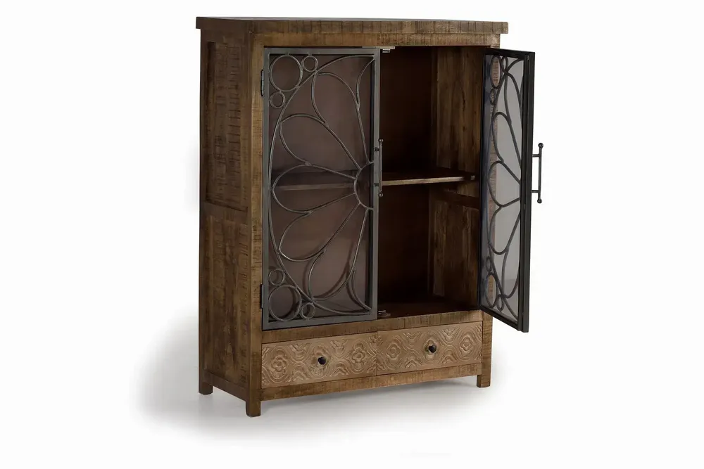 Sideboards - Aged brown mango wood display case - GINER Y COLOMER