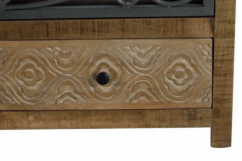 Sideboards - Aged brown mango wood display case - GINER Y COLOMER