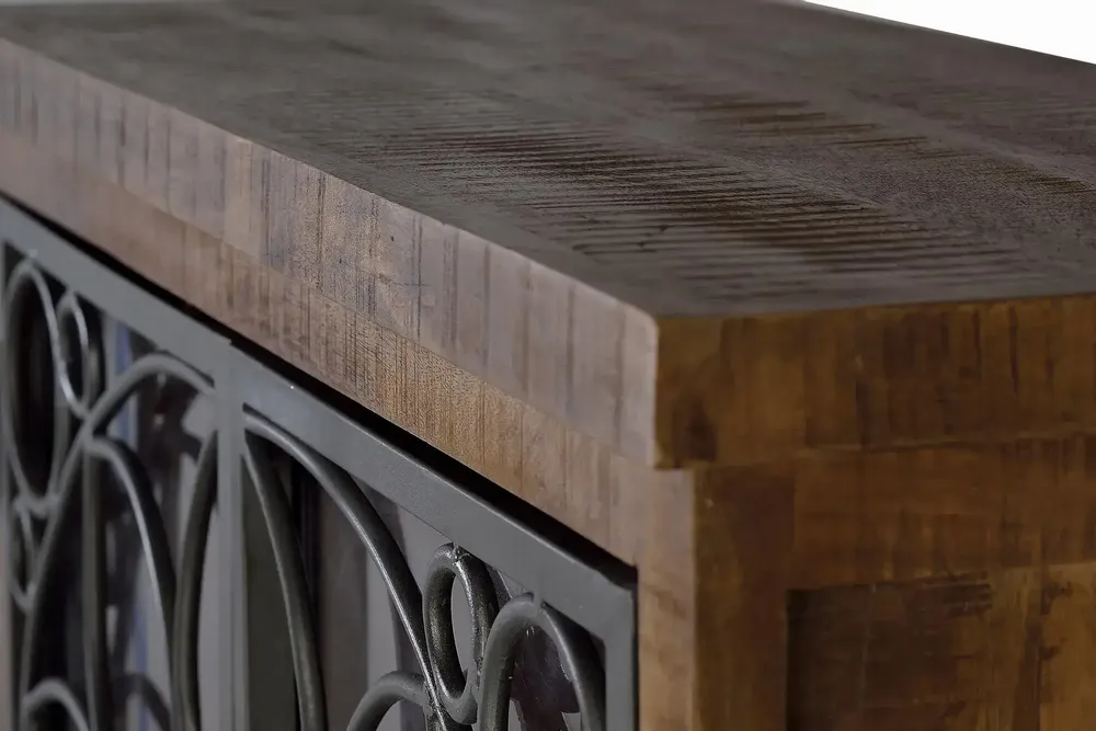 Sideboards - Aged brown mango wood display case - GINER Y COLOMER