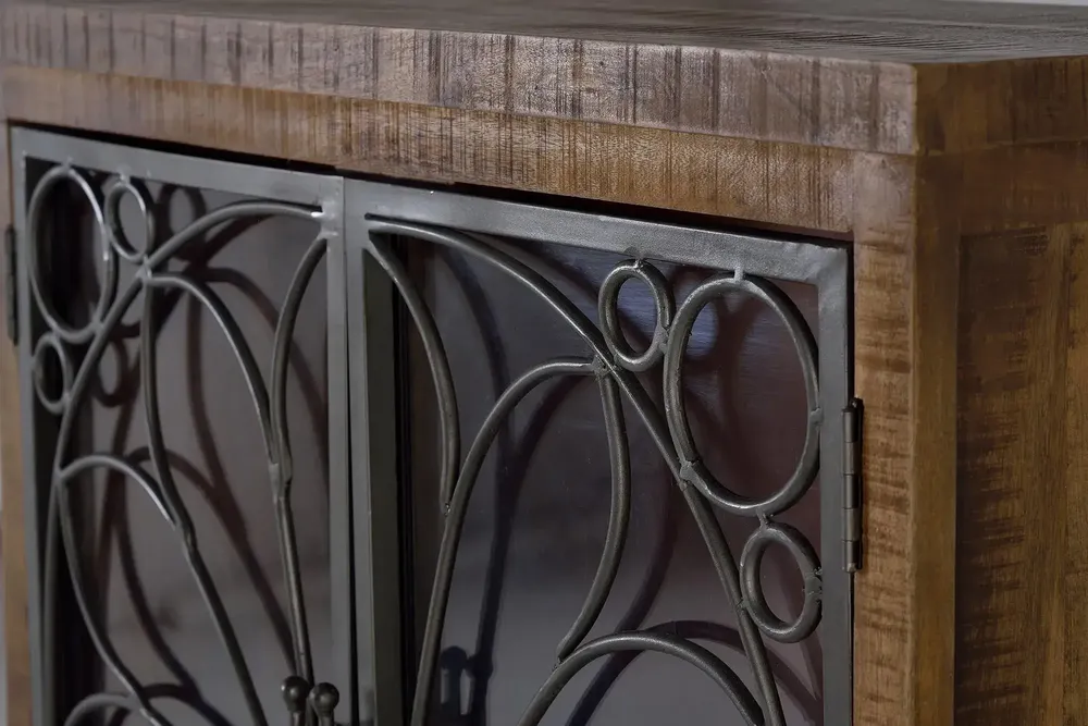 Sideboards - Aged brown mango wood display case - GINER Y COLOMER
