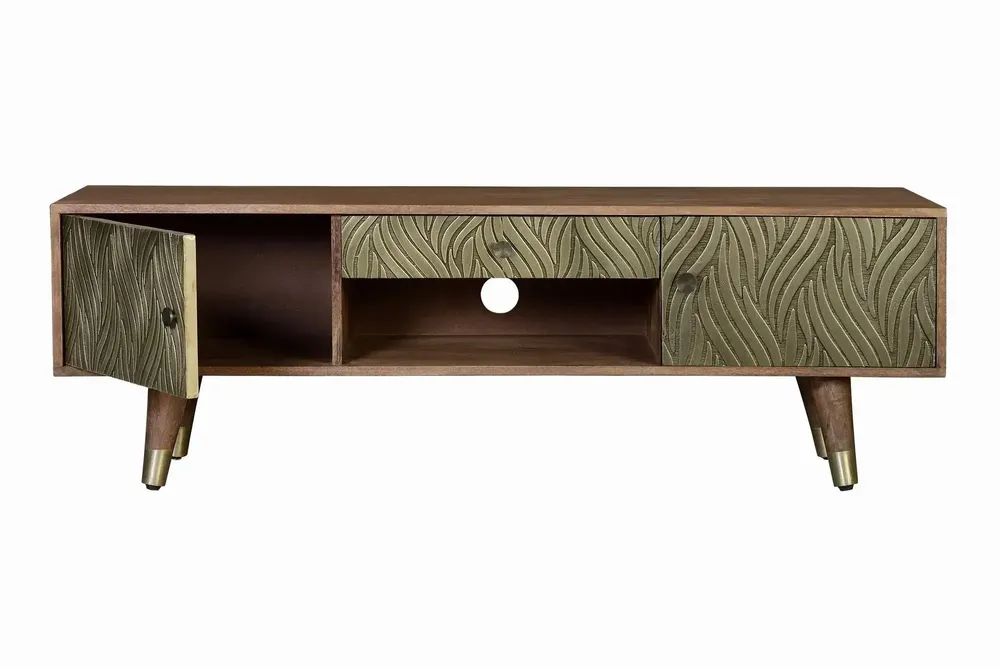 TV stands - TV cabinet in mango wood and brown bronze - GINER Y COLOMER