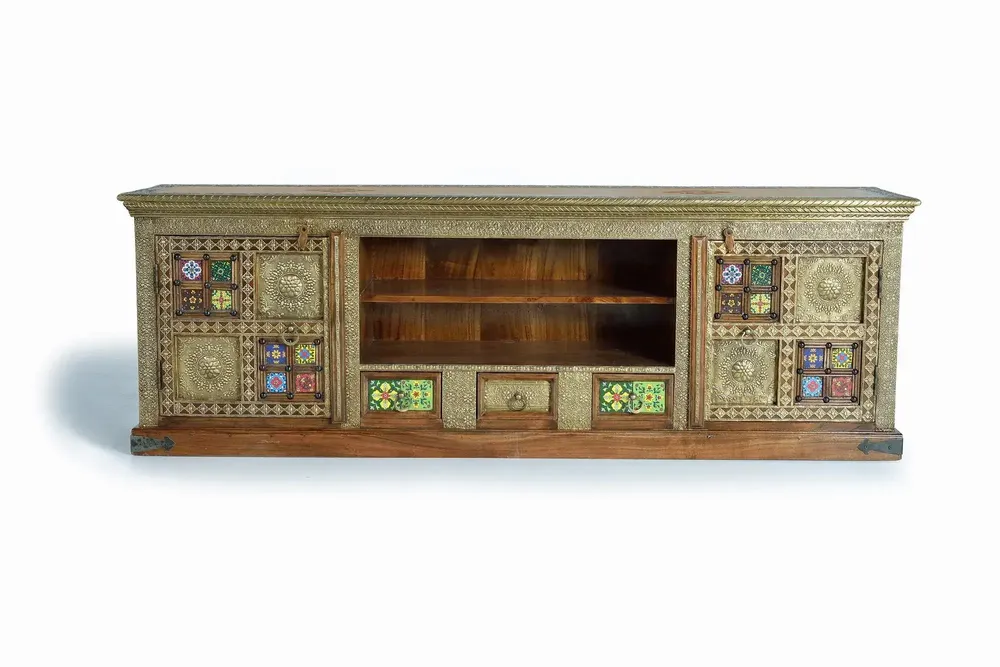 TV stands - Acacia wood TV cabinet - GINER Y COLOMER