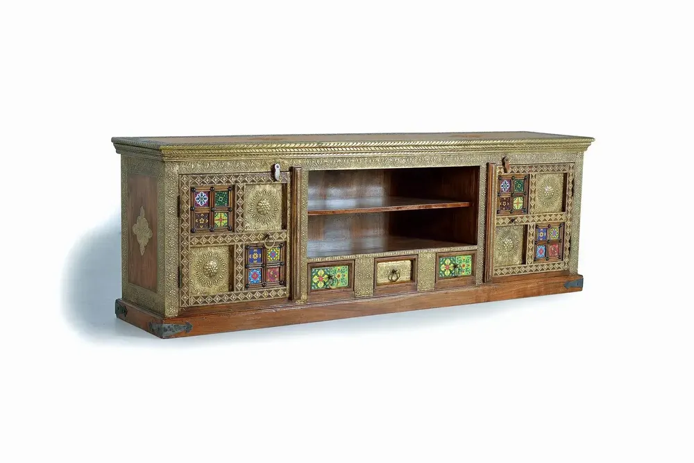 TV stands - Acacia wood TV cabinet - GINER Y COLOMER