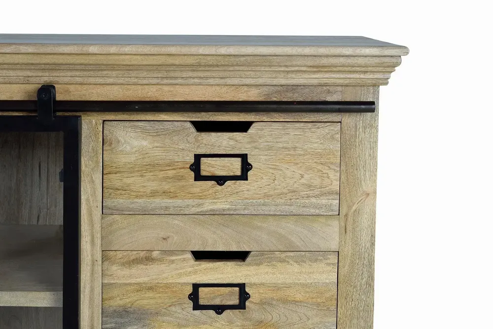 Sideboards - Mango wood and black sideboard - GINER Y COLOMER