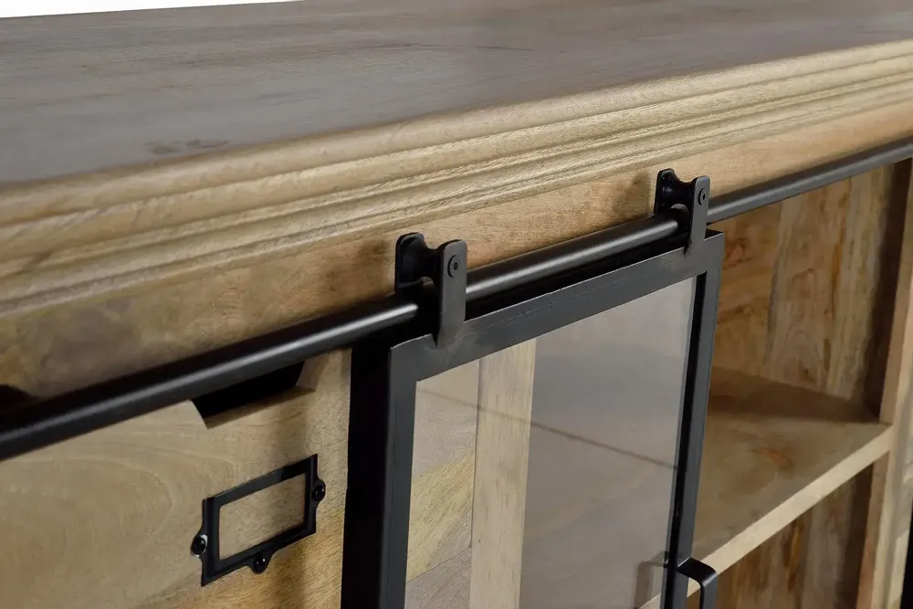 Sideboards - Mango wood and black sideboard - GINER Y COLOMER