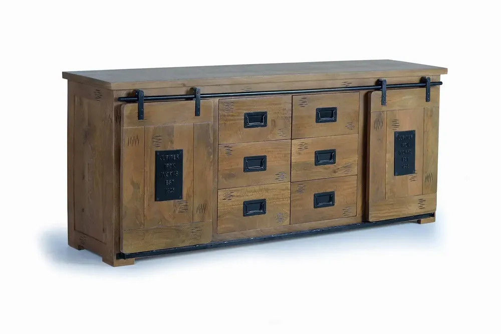 Sideboards - Mango wood and black sideboard - GINER Y COLOMER