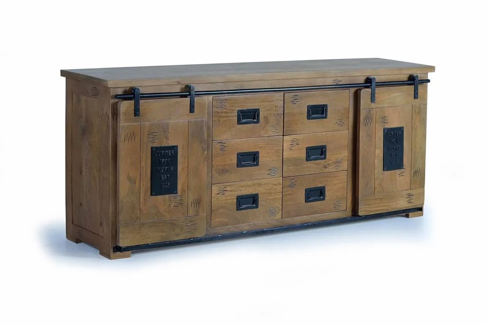 Sideboards - Mango wood and black sideboard - GINER Y COLOMER