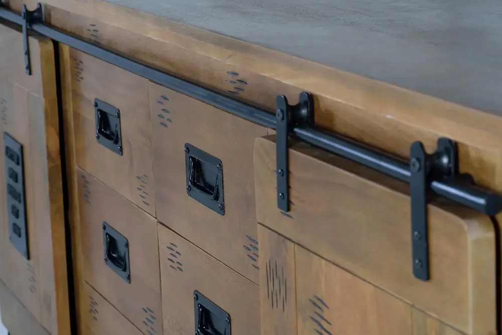 Sideboards - Mango wood and black sideboard - GINER Y COLOMER