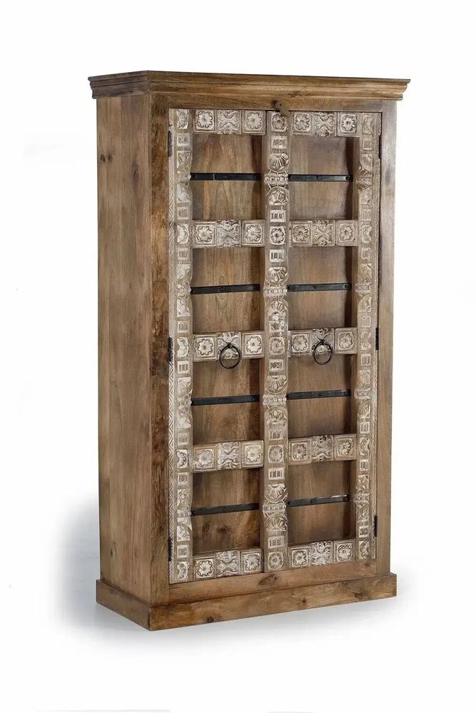 Armoires - Armoire 2 portes en manguier avec étagères intérieures - GINER Y COLOMER