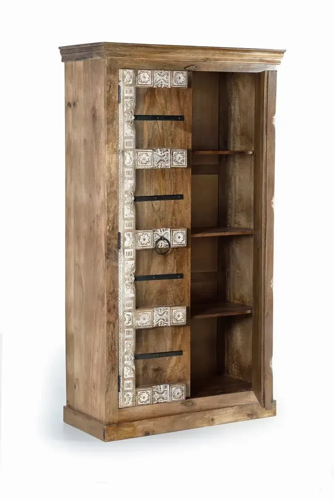 Armoires - Armoire 2 portes en manguier avec étagères intérieures - GINER Y COLOMER